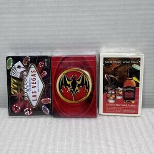 New Old Stock Sealed Playing Cards Lot Of 3 - Vegas Bacardi & Early Times Whisky